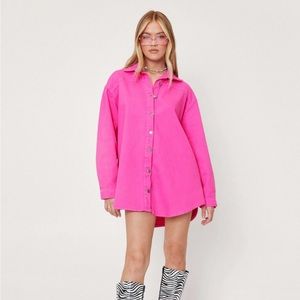 Nasty Gal oversized Button Down Denim Shirt Dress